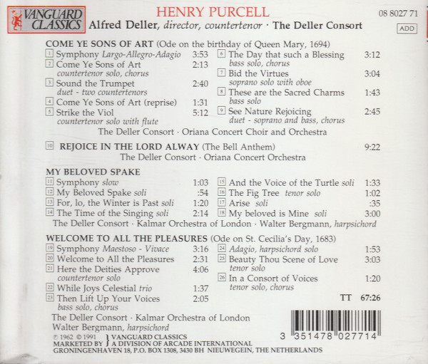 Henry Purcell, Alfred Deller, Deller Consort-2