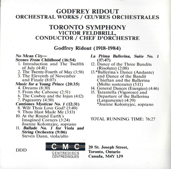 Godfrey Ridout, Victor Feldbrill, Joanne Kolomyjec, Steven Dann, Toronto Symphony*-3