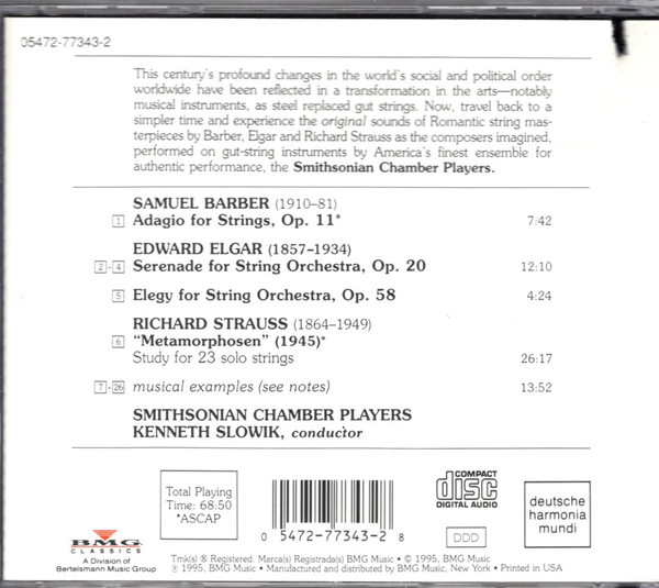 Sir Edward Elgar, Samuel Barber, Richard Strauss, Smithsonian Chamber Players*, Kenneth Slowik-1