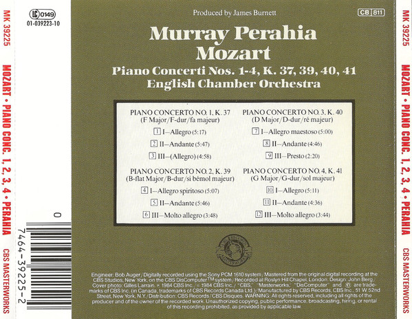 Murray Perahia / Mozart* - English Chamber Orchestra-1