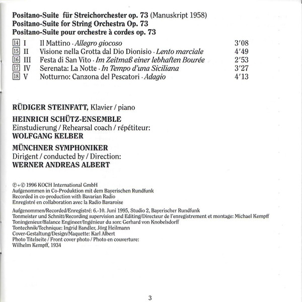 Wilhelm Kempff, Rüdiger Steinfatt, Heinrich-Schutz-Ensemble*, Werner Andreas Albert-2