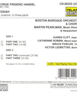 Georg Friedrich Händel - Karen Clift, Catherine Robbin, Bruce Fowler, Victor Ledbetter, Martin Pearlman, Boston Baroque-1