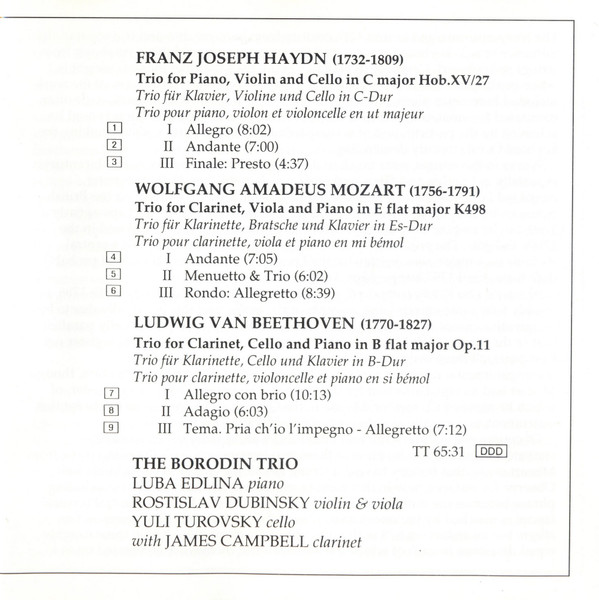 Haydn*, Mozart*, Beethoven*, Borodin Trio, James Campbell (6)-4
