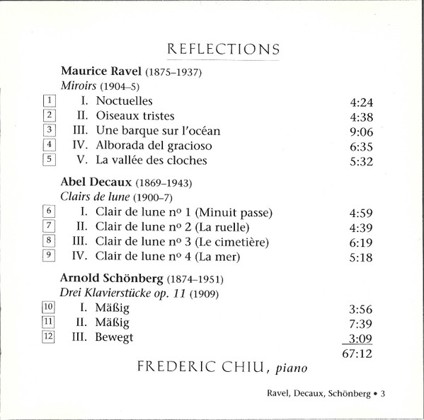 Ravel* / Decaux* / Schönberg*, Frederic Chiu-4