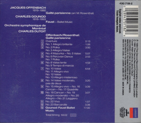 Offenbach*, Gounod*, Orchestre Symphonique De Montréal, Charles Dutoit-1