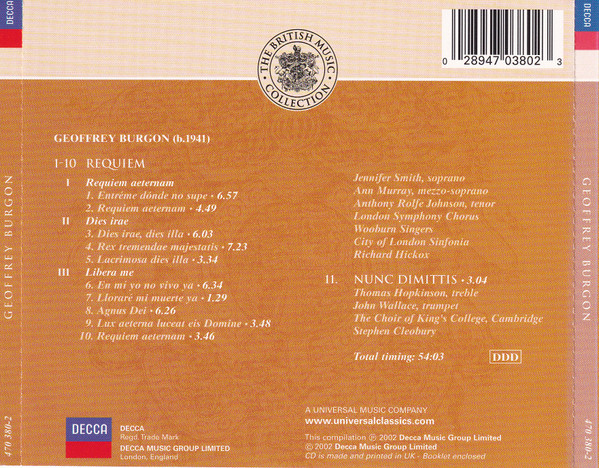 Geoffrey Burgon, Jennifer Smith (3), Ann Murray, Anthony Rolfe Johnson, Wooburn Singers, London Symphony Chorus, City Of London Sinfonia, Richard Hickox-1