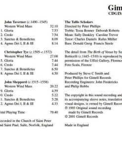 Taverner* / Tye* / Sheppard* - The Tallis Scholars, Peter Phillips (2)-1