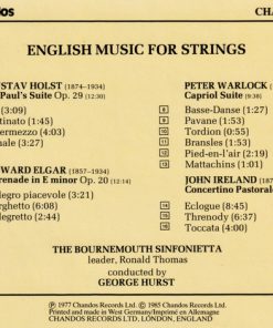 Holst* - Elgar* - Warlock* - Ireland*, The Bournemouth Sinfonietta*, George Hurst-1