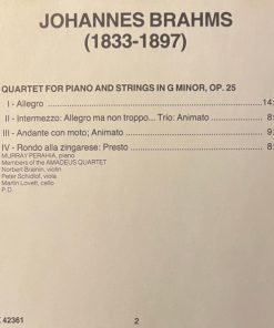 Brahms* - Murray Perahia, Members Of The Amadeus Quartet*-3