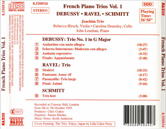 Debussy*, Ravel*, Schmitt* / Joachim Trio-1