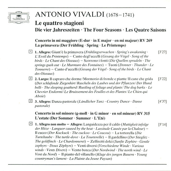 Antonio Vivaldi - Stern* · Zukerman* · Mintz* · Perlman* · Israel Philharmonic Orchestra · Zubin Mehta-4