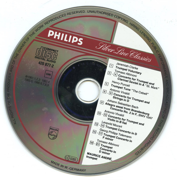 Maurice André - Bach*, Purcell*, Vivaldi*, Clarke*, Albinoni*, L. Mozart*, Telemann*-2