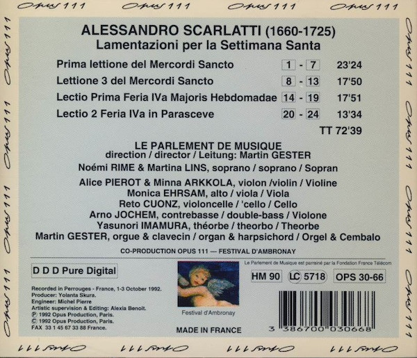 Alessandro Scarlatti, Noémi Rime, Martina Lins, Le Parlement De Musique, Martin Gester-1