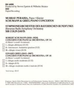 Murray Perahia, Robert Schumann • Edvard Grieg, Symphonie-Orchester Des Bayerischen Rundfunks, Sir Colin Davis-1