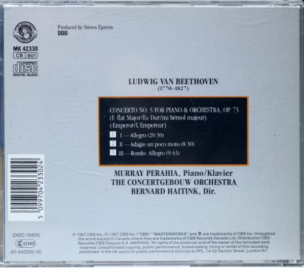 Beethoven*, Murray Perahia, Concertgebouw Orchestra*, Bernard Haitink-1