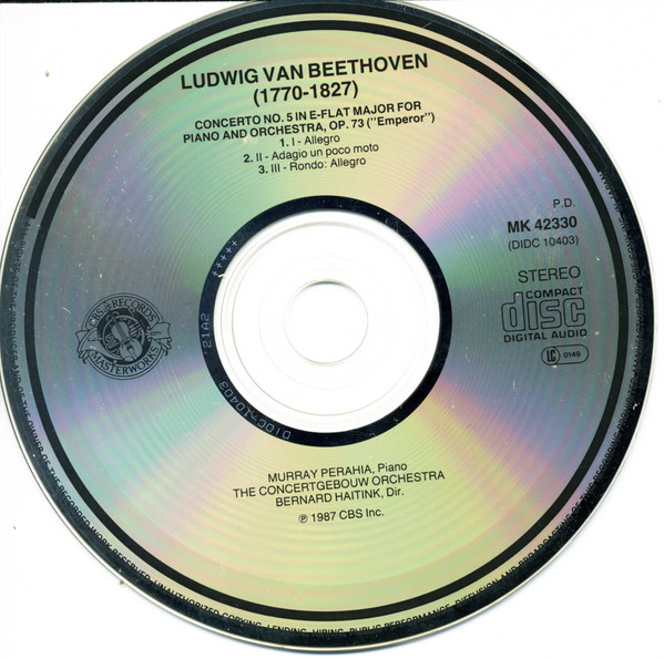Beethoven*, Murray Perahia, Concertgebouw Orchestra*, Bernard Haitink-3