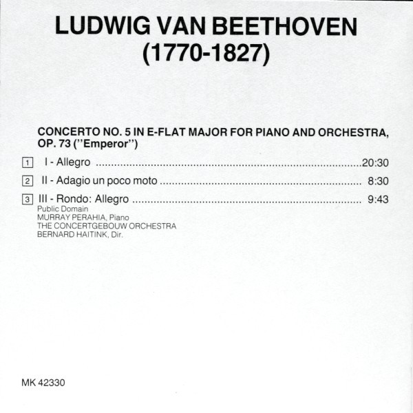 Beethoven*, Murray Perahia, Concertgebouw Orchestra*, Bernard Haitink-4