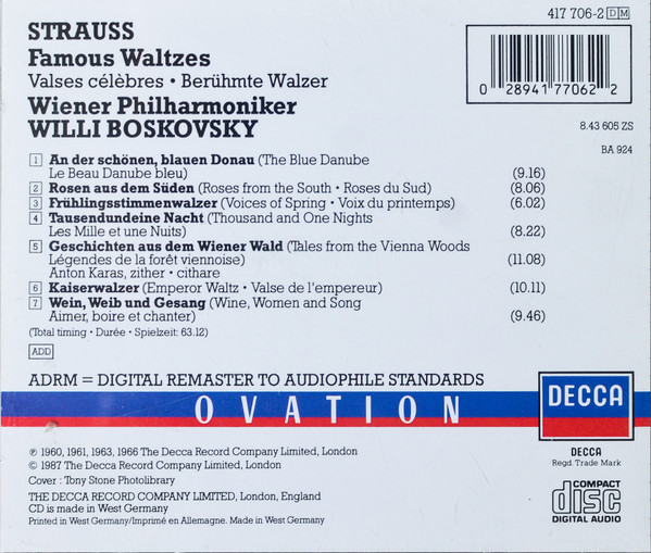 Johann Strauss* - Willi Boskovsky, Wiener Philharmoniker-1