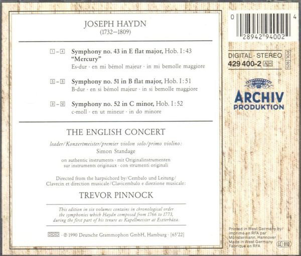 Joseph Haydn - The English Concert, Trevor Pinnock-1