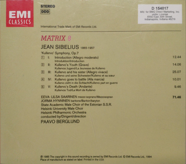 Helsinki Philharmonic Orchestra, Paavo Berglund, Helsinki University Male Choir*, State Academic Male Choir Of The Estonian S.S.R., Sibelius*-1