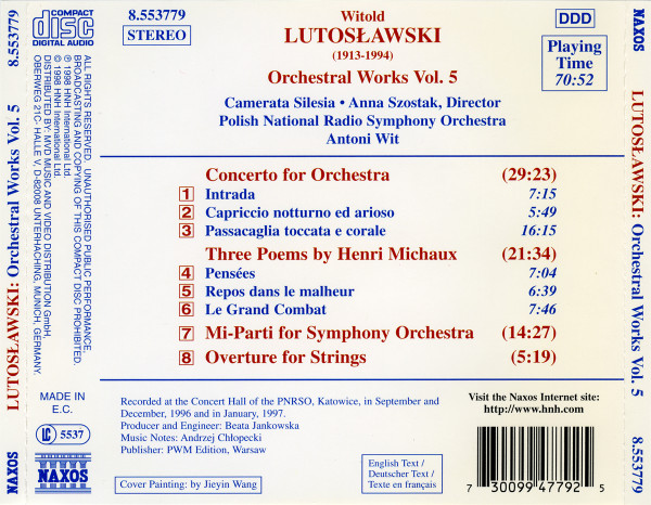 Lutosławski*, Camerata Silesia • Anna Szostak, Polish National Radio Symphony Orchestra, Antoni Wit-1