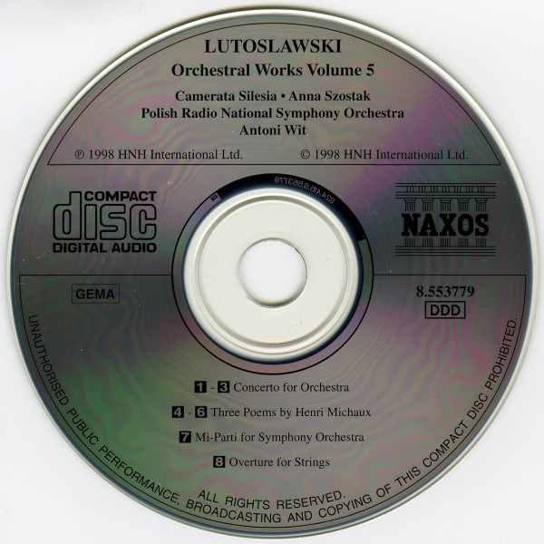 Lutosławski*, Camerata Silesia • Anna Szostak, Polish National Radio Symphony Orchestra, Antoni Wit-2