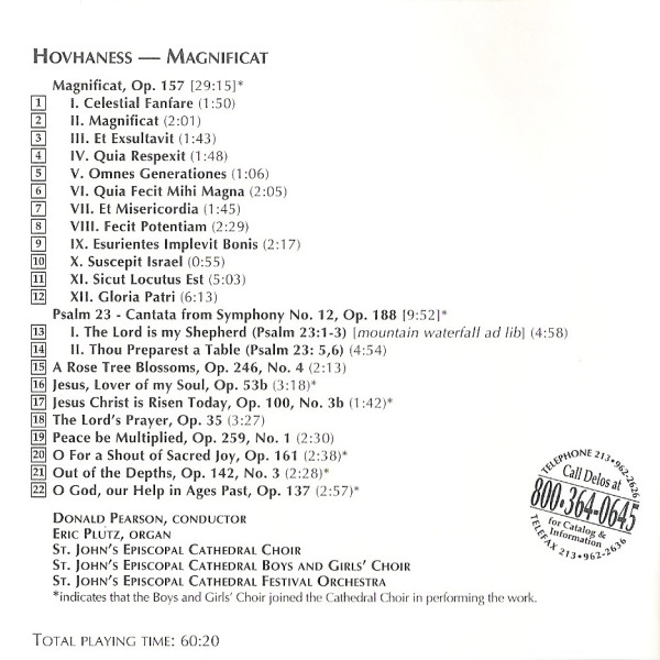 Hovhaness*, Choirs Of St. John's Cathedral, Denver*, Orchestra Of St. John's Cathedral, Donald Pearson-2