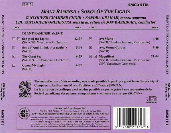 Imant Raminsh - Vancouver Chamber Choir, Sandra Graham, CBC Vancouver Orchestra, Jon Washburn-1