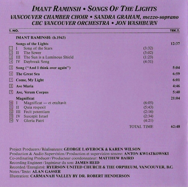 Imant Raminsh - Vancouver Chamber Choir, Sandra Graham, CBC Vancouver Orchestra, Jon Washburn-2