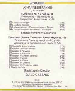 Claudio Abbado, Johannes Brahms-1