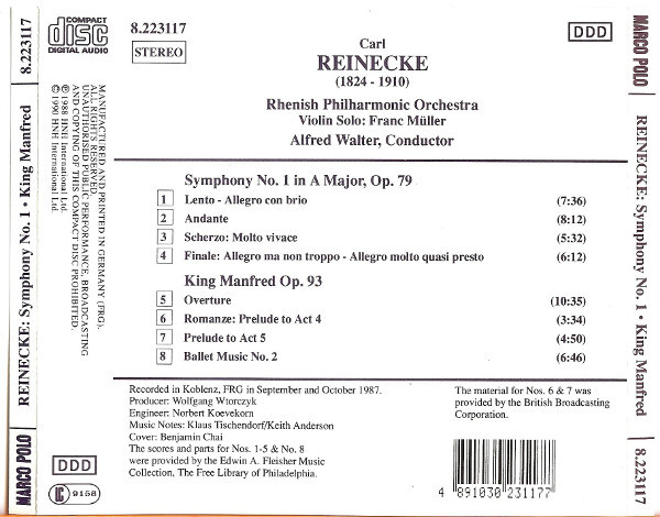 Carl Reinecke, Rhenish Philharmonic Orchestra*, Alfred Walter-1