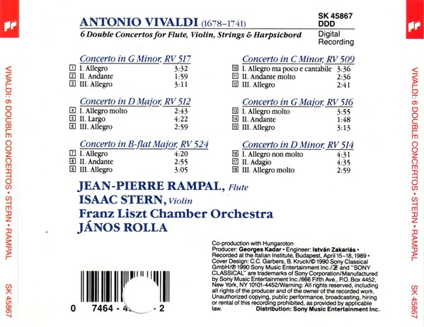 Antonio Vivaldi : Isaac Stern, Jean-Pierre Rampal, Liszt Ferenc Chamber Orchestra - János Rolla-1