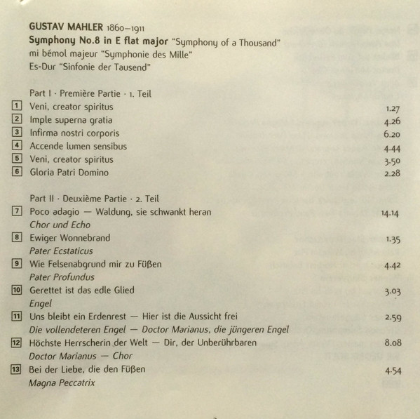 Mahler*, Wiener Staatsopernchor, Wiener Singverein, Wiener Sängerknaben*, Chicago Symphony Orchestra, Solti*-3