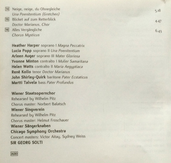 Mahler*, Wiener Staatsopernchor, Wiener Singverein, Wiener Sängerknaben*, Chicago Symphony Orchestra, Solti*-4