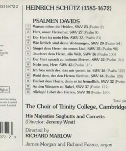 Heinrich Schütz, The Choir Of Trinity College, Cambridge, His Majestys Sagbutts And Cornetts, Richard Marlow-1
