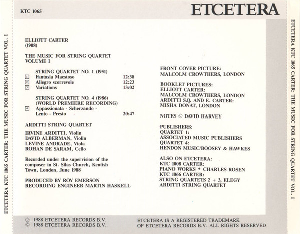 Elliott Carter - The Arditti String Quartet*-1
