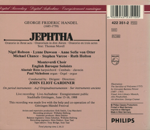 Händel* – Nigel Robson, Lynne Dawson, Anne Sofie von Otter, Michael Chance, Stephen Varcoe, Ruth Holton (2) / English Baroque Soloists*, Monteverdi Choir*, John Eliot Gardiner-1