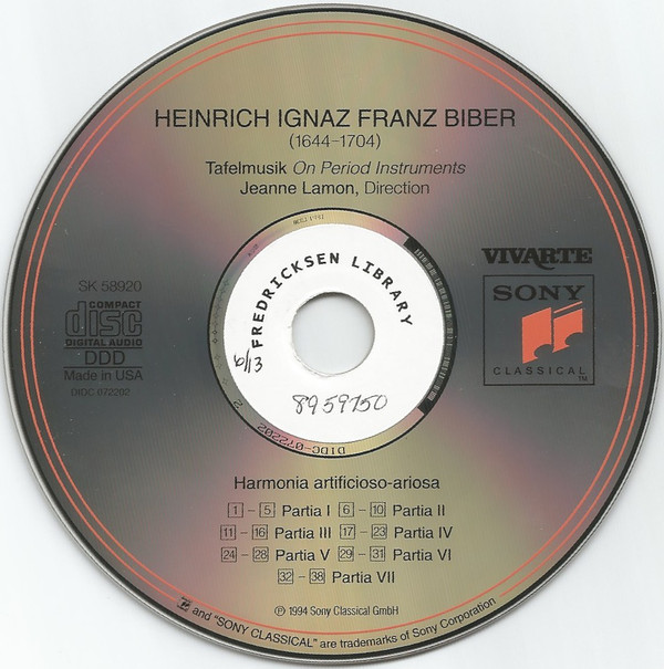 H. I. F. Biber* - Tafelmusik*, Jeanne Lamon-2