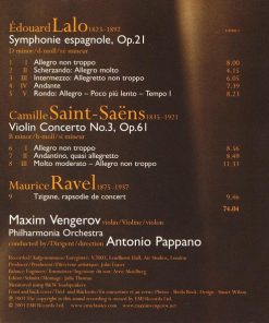 Maxim Vengerov, Antonio Pappano, Philharmonia Orchestra - Lalo* • Saint-Saëns* • Ravel*-1