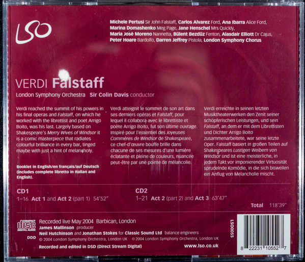 Verdi* - Sir Colin Davis, London Symphony Orchestra, Michele Pertusi, Carlos Alvarez*, Ana Ibarra, Marina Domashenko, Jane Henschel, Maria Josè Moreno*, Bülent Bezdüz, London Symphony Chorus-1