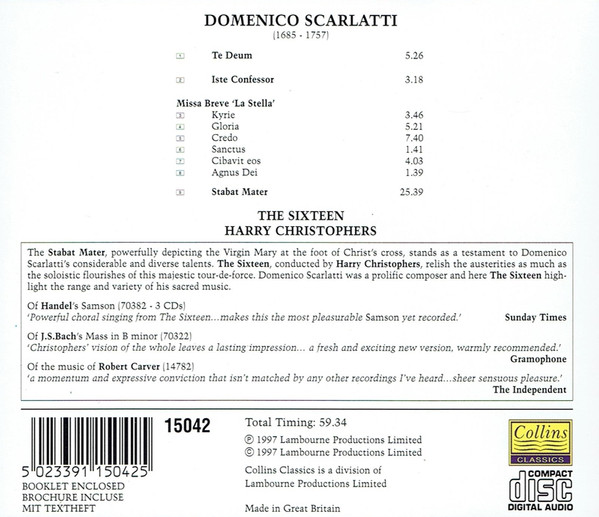 Domenico Scarlatti, The Sixteen, Harry Christophers-1