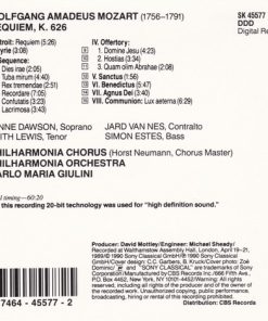 Wolfgang Amadeus Mozart - Philharmonia Chorus & Orchestra*, Carlo Maria Giulini, Lynne Dawson, Jard Van Nes, Keith Lewis (4), Simon Estes-1
