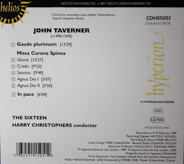 John Taverner - The Sixteen · Harry Christophers-1