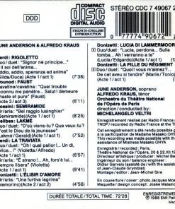 June Anderson / Alfredo Kraus / Verdi* / Gounod* / Rossini* / Delibes* / Donizetti* / Orchestre Du Teatre National De L'Opéra De Paris* / Michelangelo Veltri-1