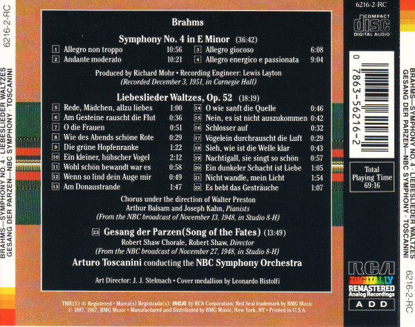 Johannes Brahms / Arturo Toscanini & NBC Symphony Orchestra-1