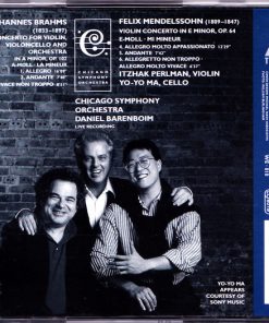 Brahms* / Mendelssohn*, Itzhak Perlman, Yo-Yo Ma, Daniel Barenboim, Chicago Symphony Orchestra-1