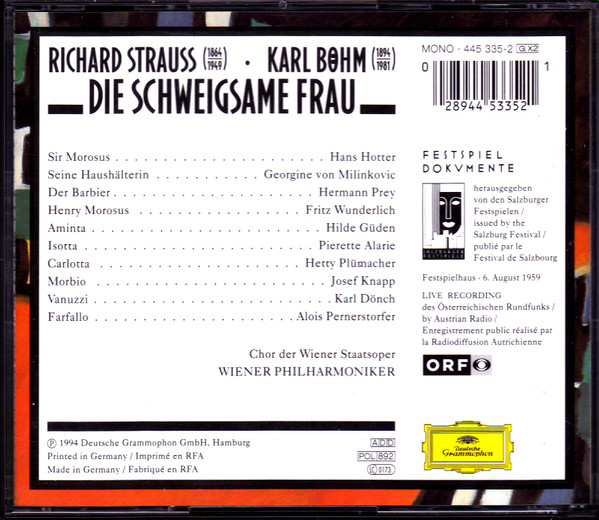 Richard Strauss - Hilde Güden ∙ Fritz Wunderlich ∙ Hermann Prey ∙ Hans Hotter ∙ Wiener Philharmoniker ∙ Karl Böhm-1