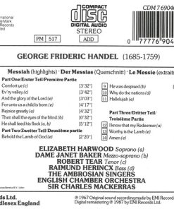 Handel* – Harwood* • Baker* • Tear* • Herincx* • Ambrosian Singers* • English Chamber Orchestra • Charles Mackerras*-1