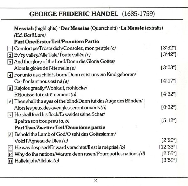 Handel* – Harwood* • Baker* • Tear* • Herincx* • Ambrosian Singers* • English Chamber Orchestra • Charles Mackerras*-2