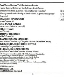 Handel* – Harwood* • Baker* • Tear* • Herincx* • Ambrosian Singers* • English Chamber Orchestra • Charles Mackerras*-3